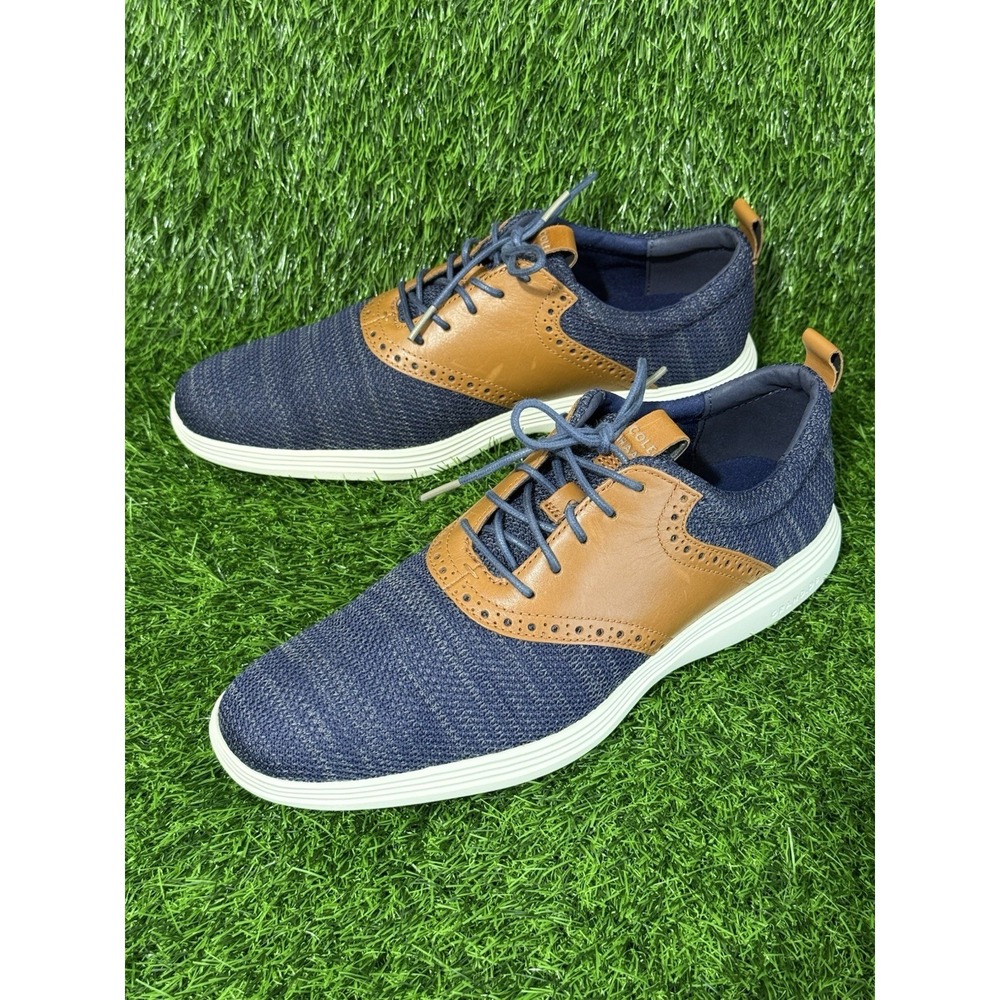 Cole Haan Gran Tour Knit Oxford Men's Size 10 Marine Blue / Tan C31348